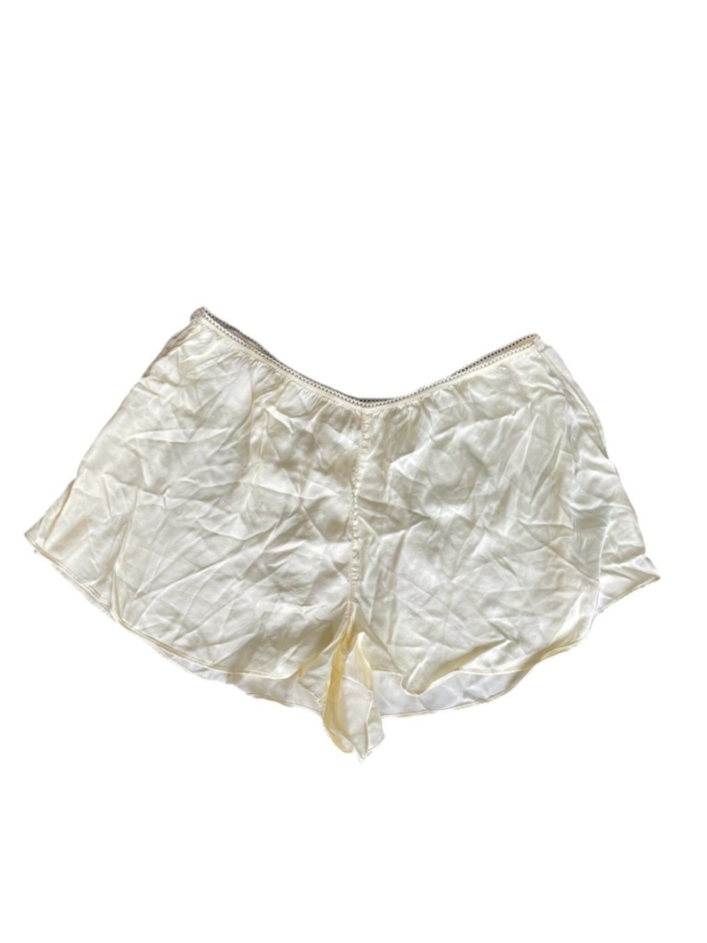 aerie Satin Sleep Shorts Light Yellow Cream M